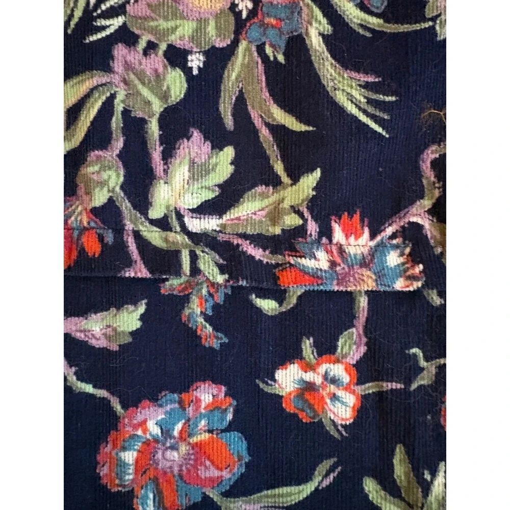 New April‎ Cornell Navy Floral Corduroy Dress XXS 3/4 Sleeve Prairie Farmhouse